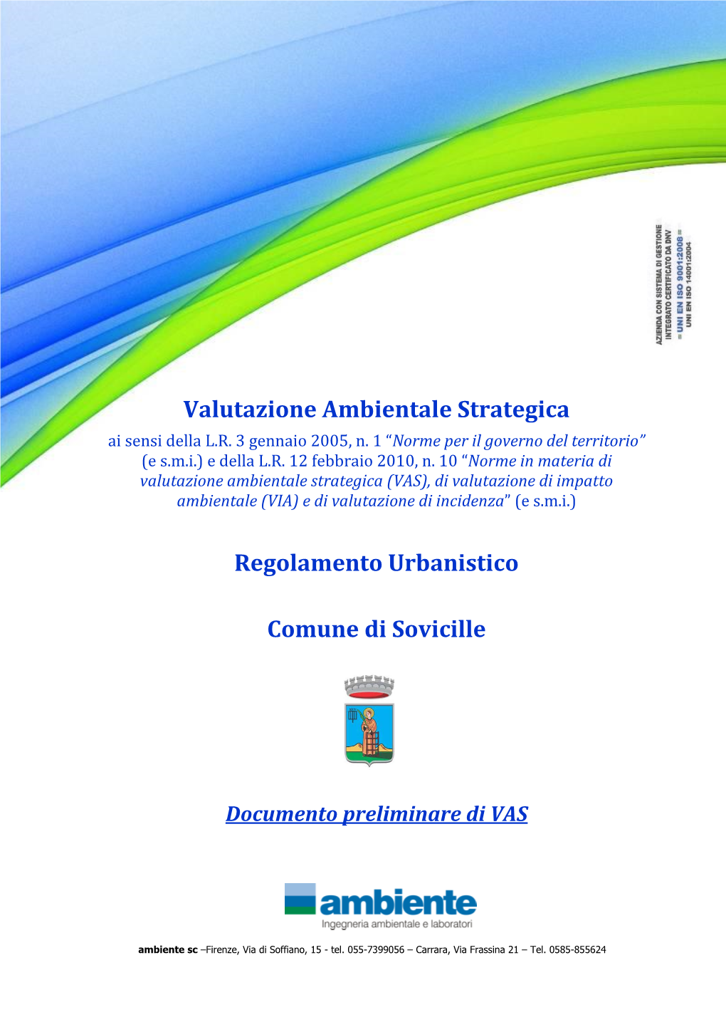 Valutazione Ambientale Strategica Regolamento Urbanistico Comune