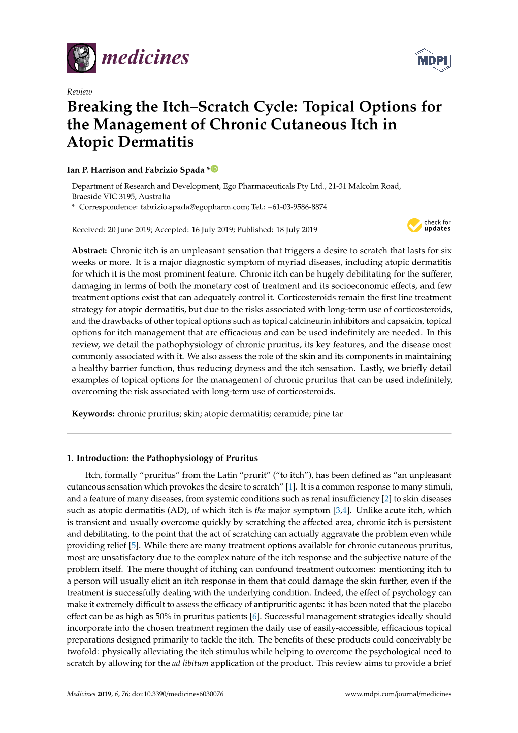 Breaking the Itch–Scratch Cycle: Topical Options for the Management of Chronic Cutaneous Itch in Atopic Dermatitis