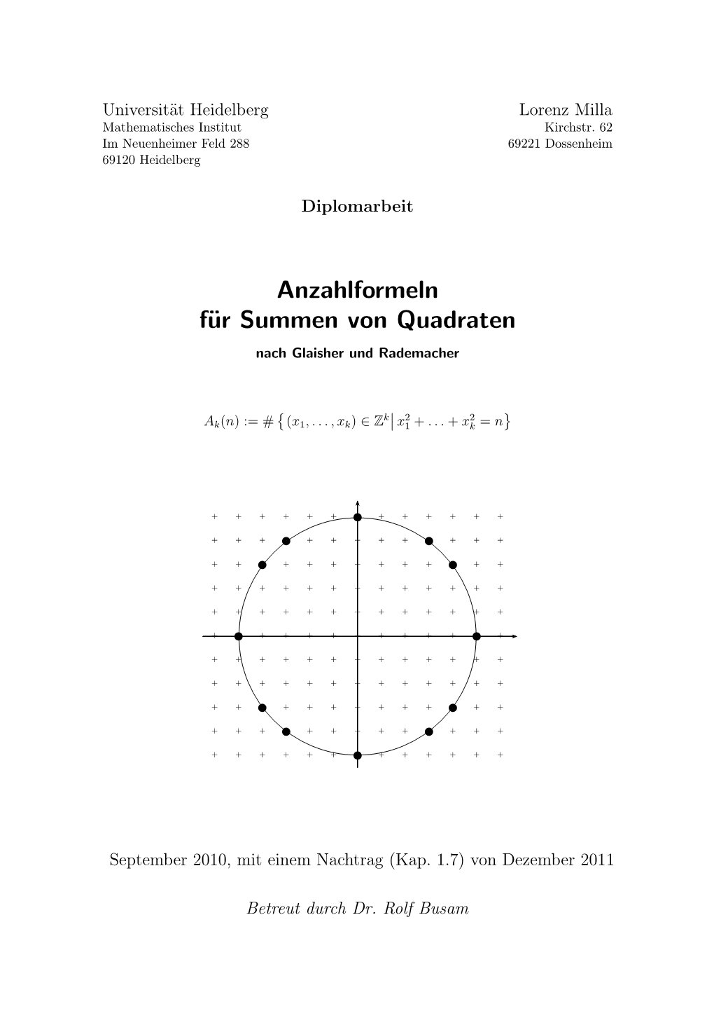 Anzahlformeln Für Summen Von Quadraten