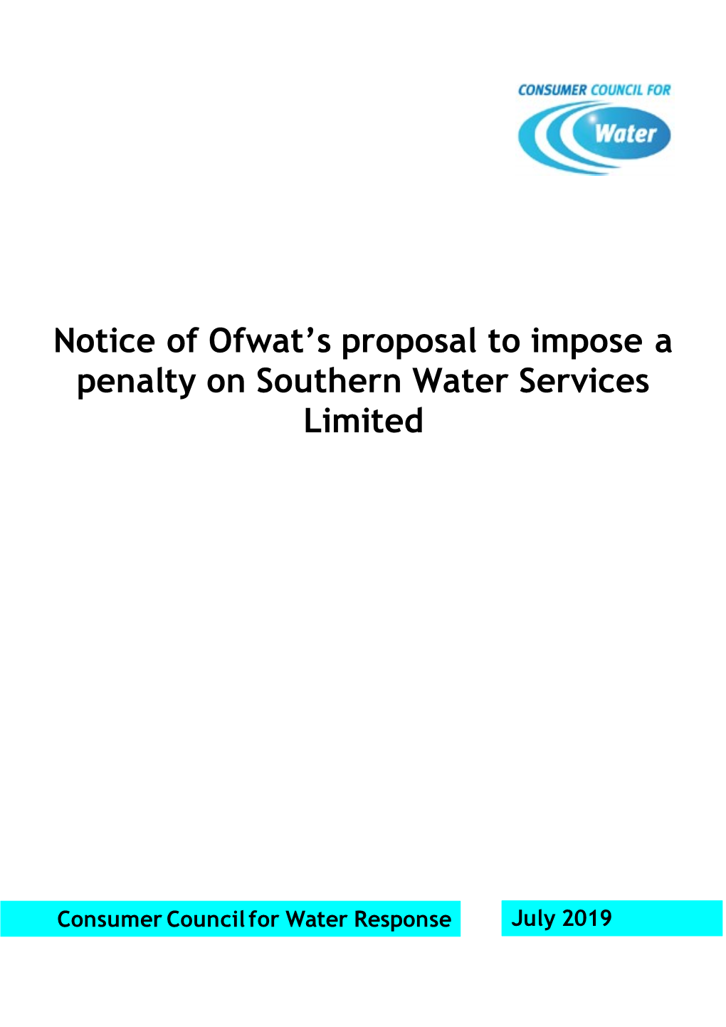 Notice of Ofwat's Proposal to Impose a Penalty on Southern Water