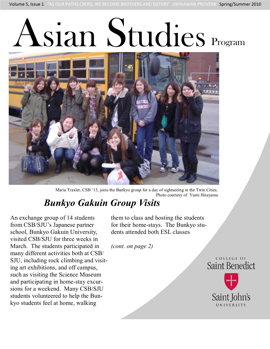 Asian Studiesprogram Bunkyo Gakuin Group Visits