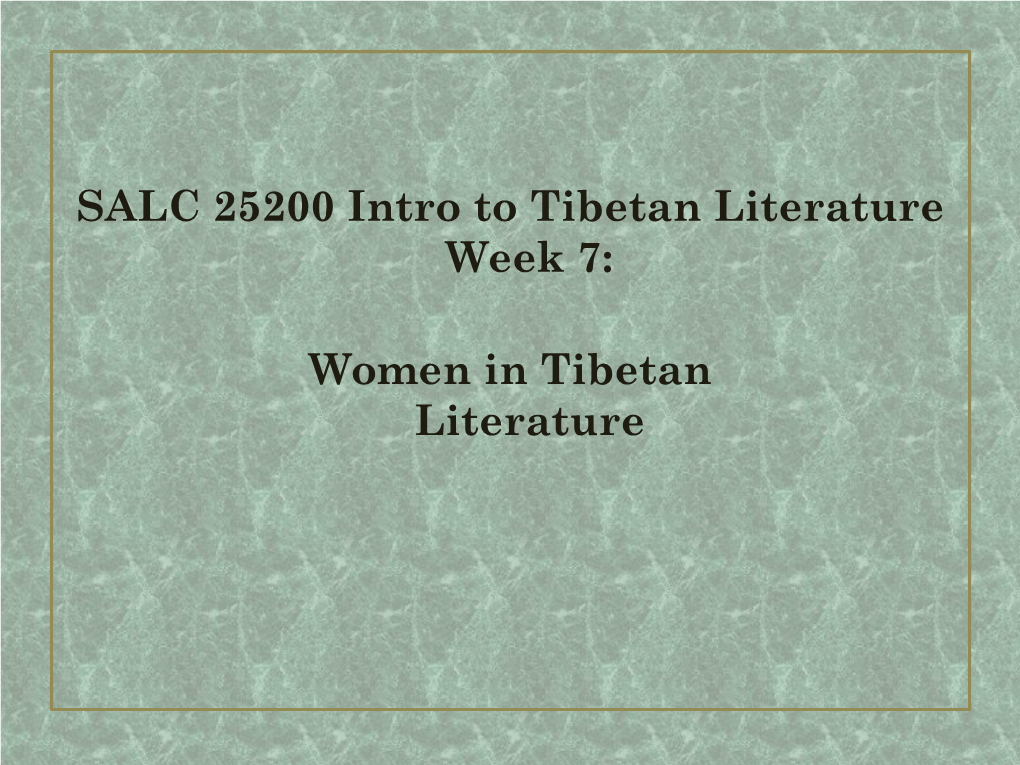 Women in Tibetan Literature