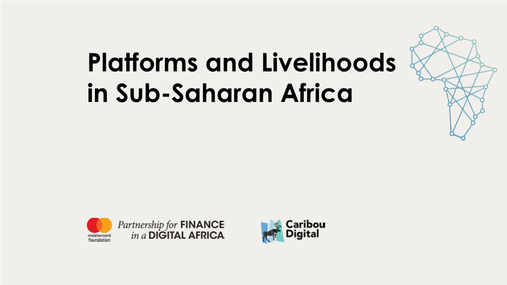 Platforms and Livelihoods in Digital, the Mastercard Foundation Fida