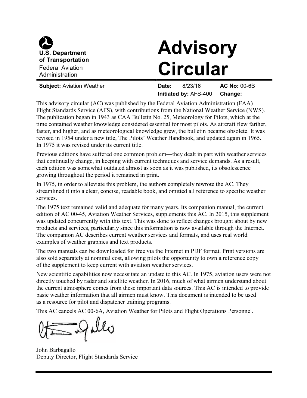 Advisory Circular 00-6B Aviation Weather