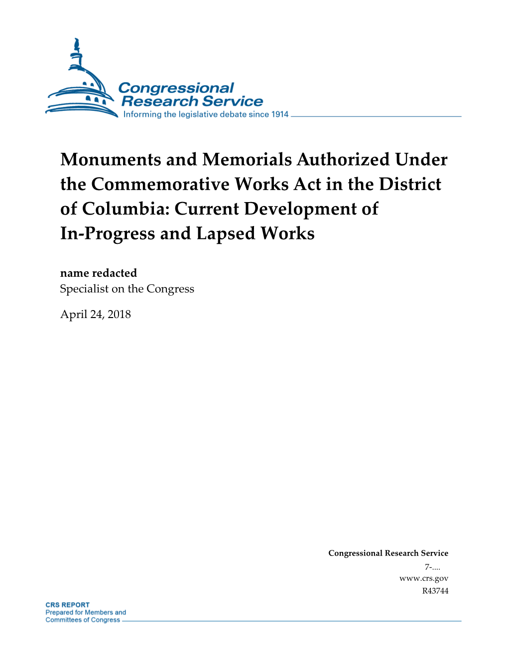 Monuments and Memorials Authorized