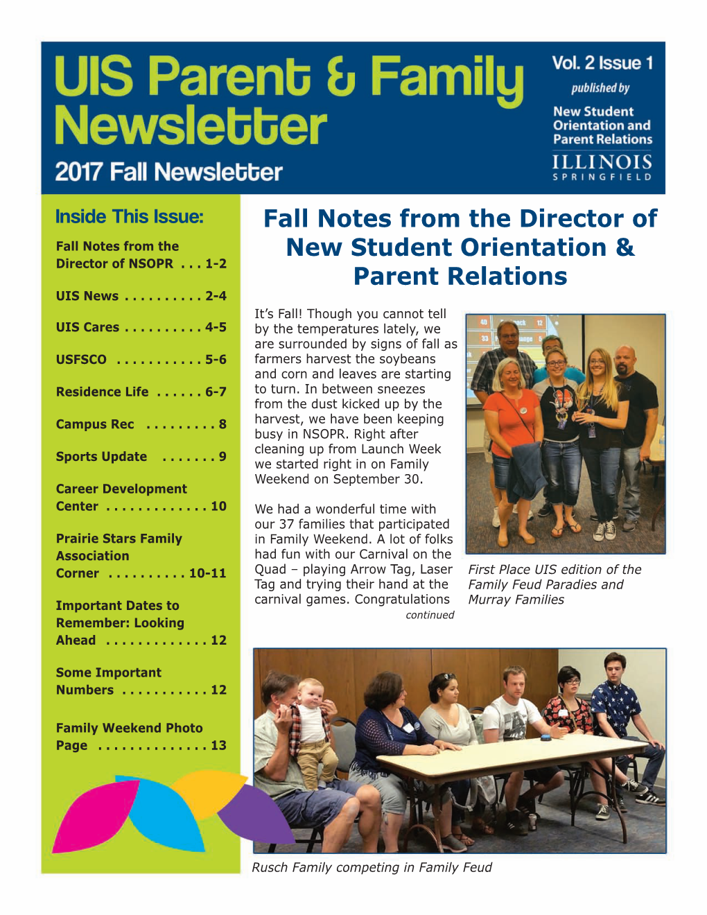 Fall Notes from the Director of New Student Orientation & Parent