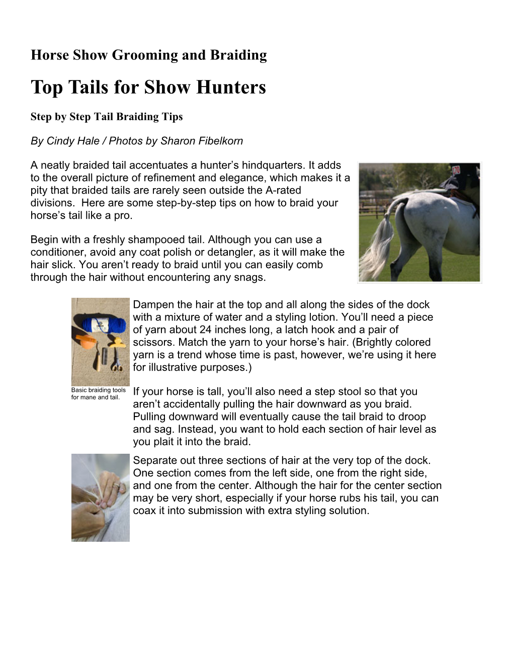 Top Tails for Show Hunters