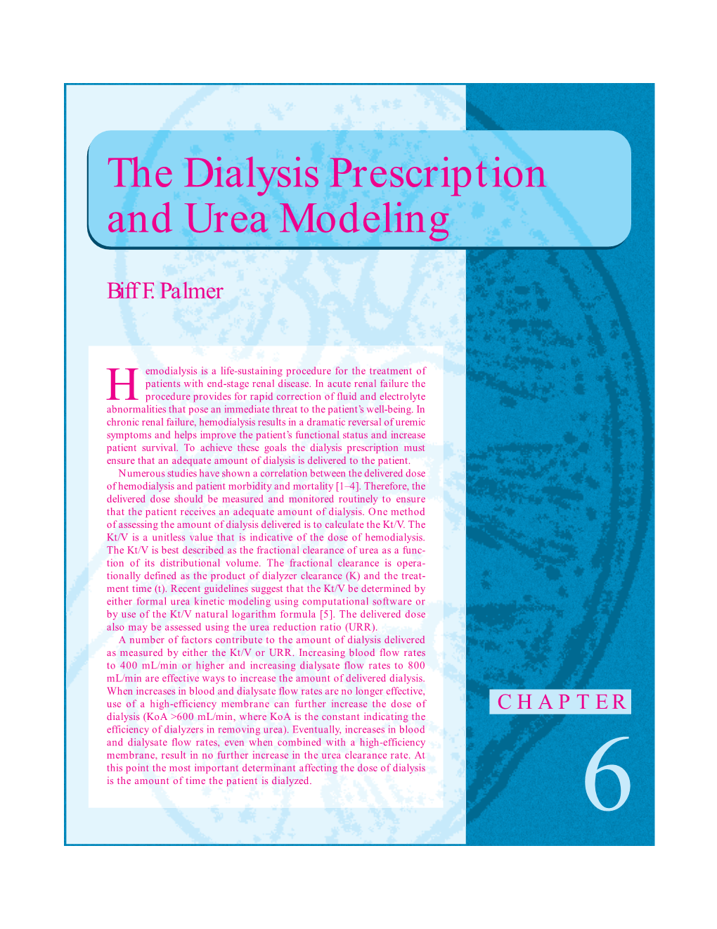 The Dialysis Prescription and Urea Modeling
