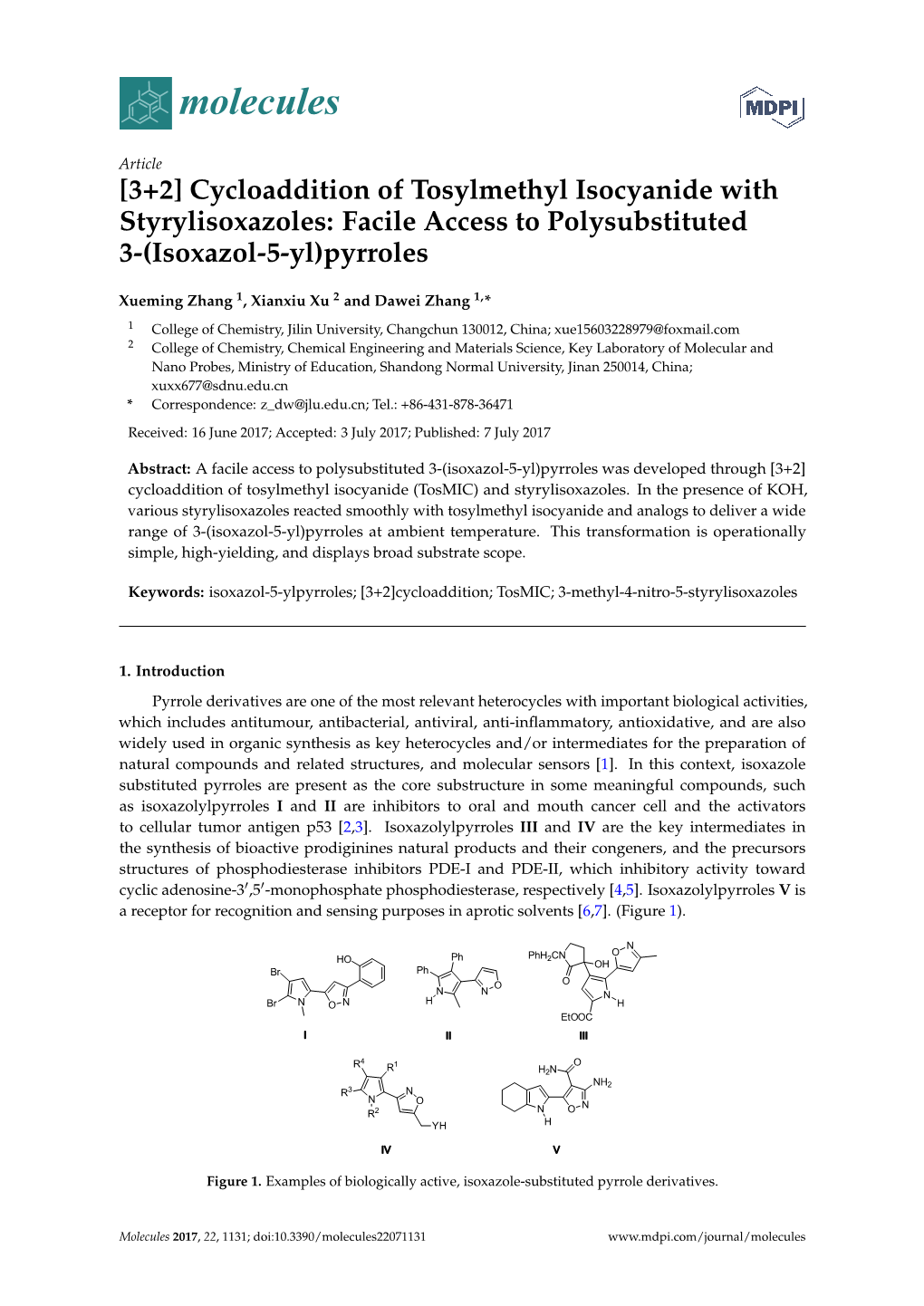 Cycloaddition of Tosylmethyl Isocyanide with Styrylisoxazoles