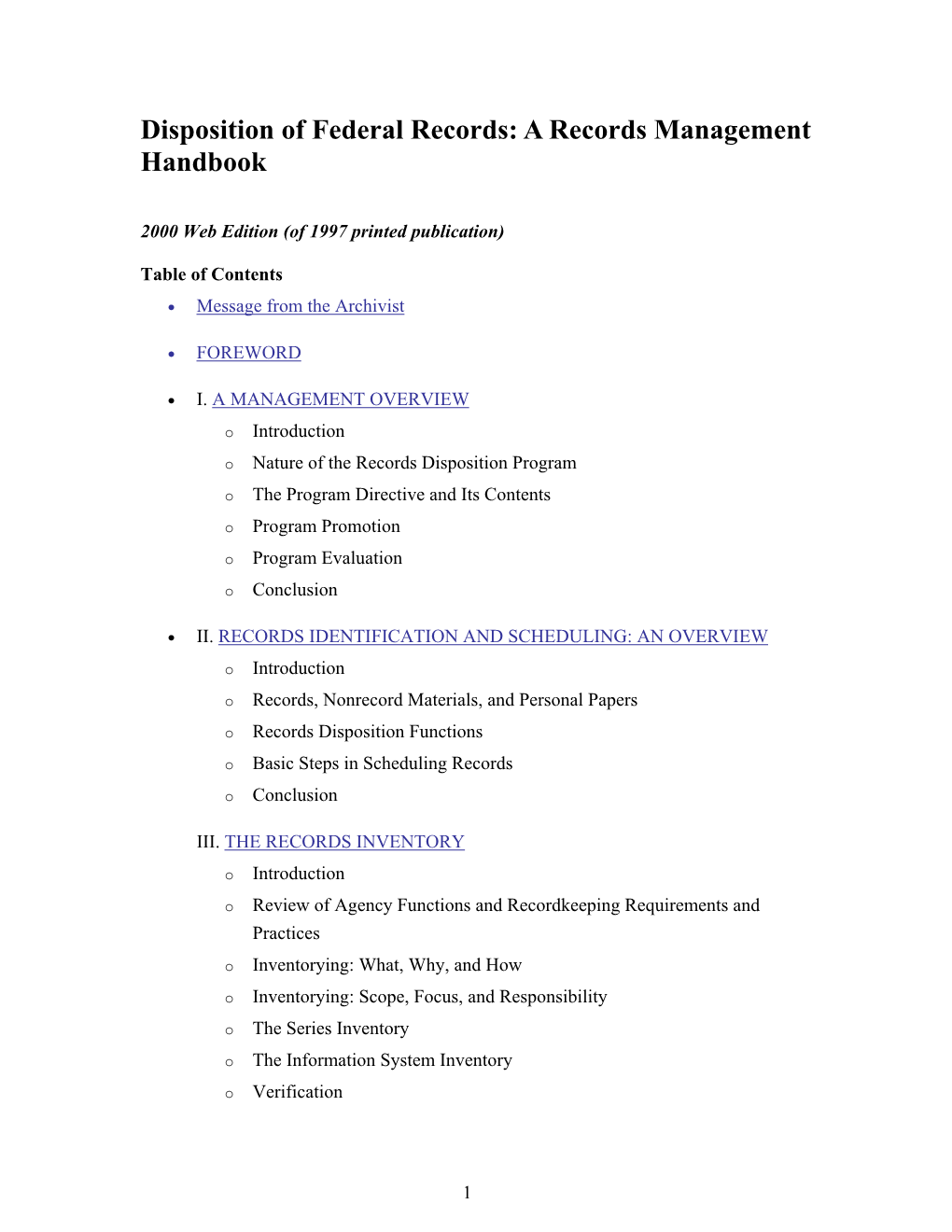 Disposition of Federal Records: a Records Management Handbook