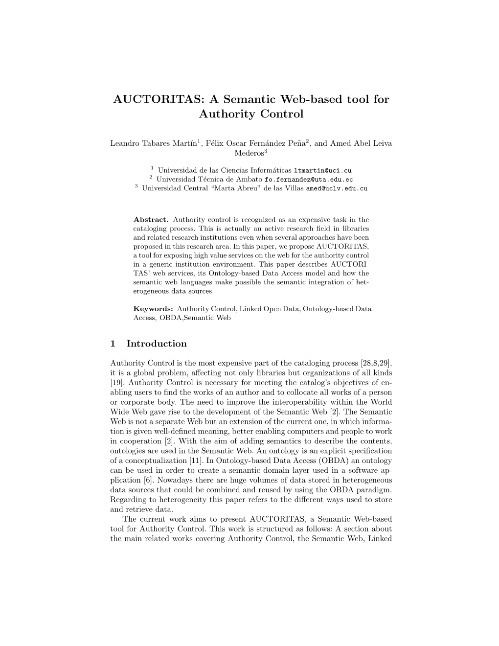 AUCTORITAS: a Semantic Web-Based Tool for Authority Control