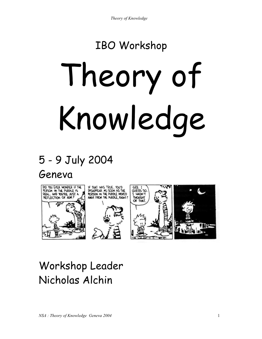 Theory of Knowledge