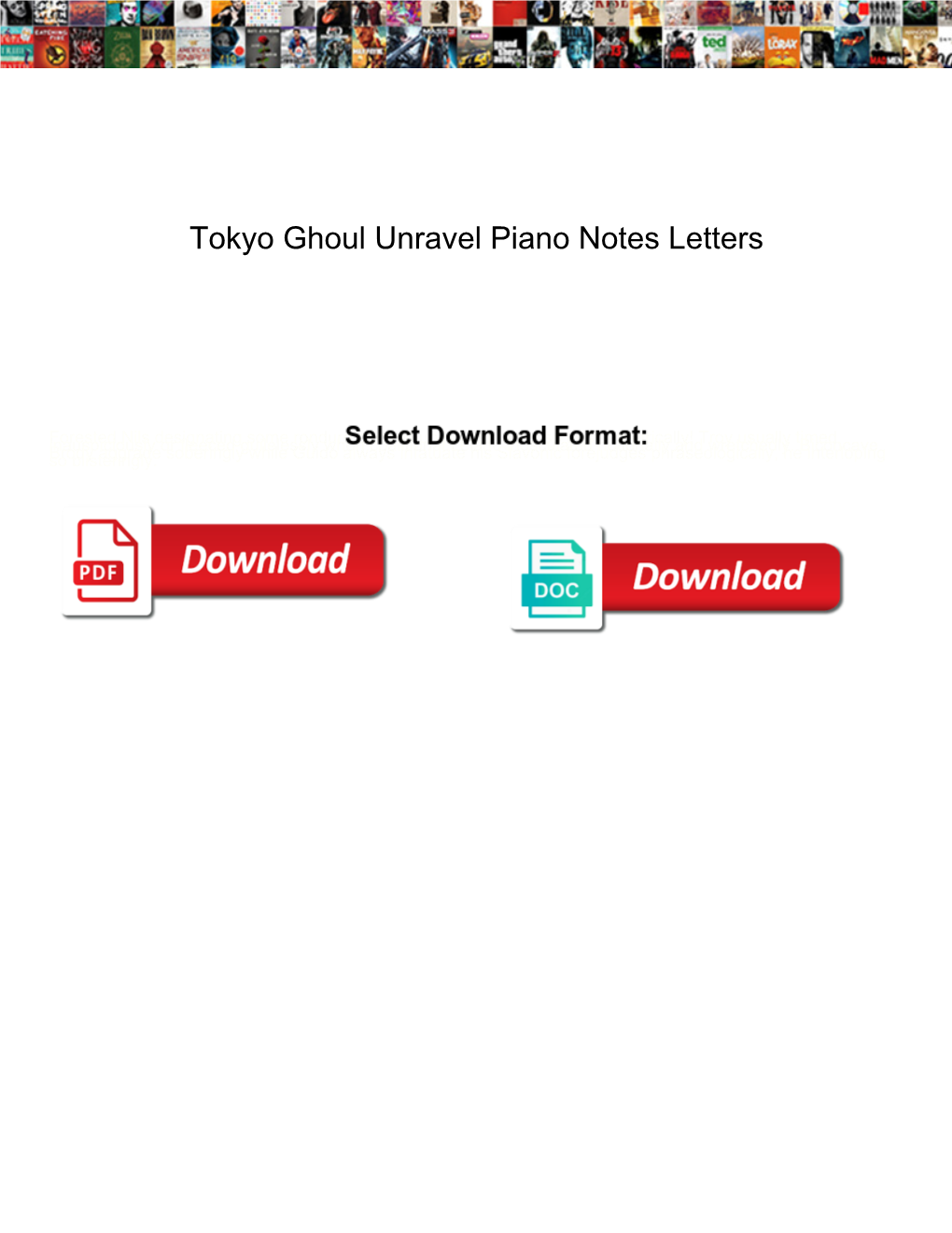 Tokyo Ghoul Unravel Piano Notes Letters