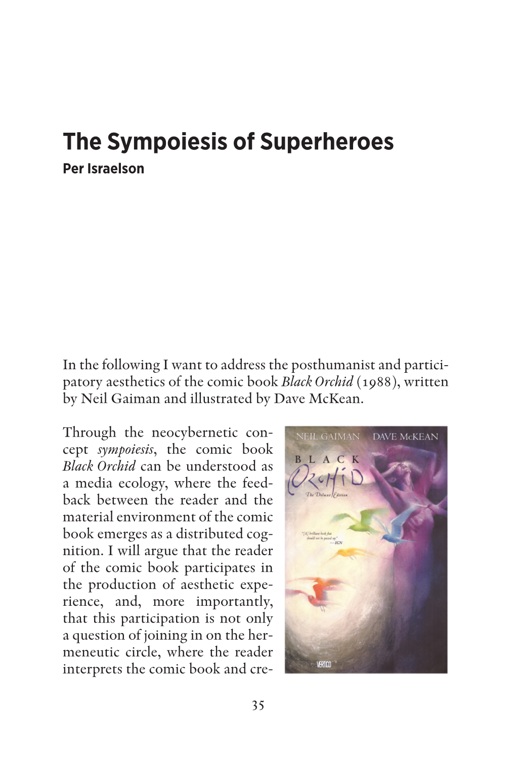 The Sympoiesis of Superheroes Per Israelson