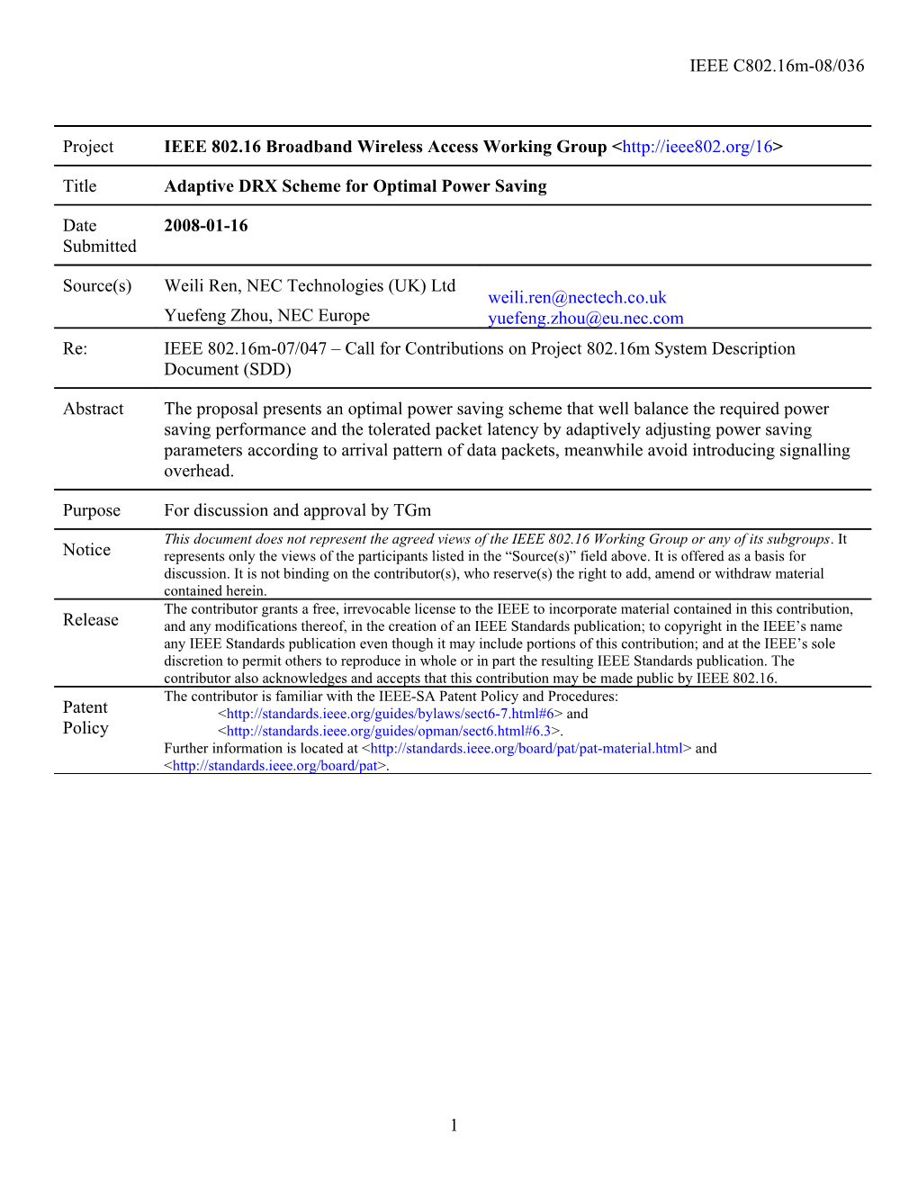 Adaptive DRX Scheme for Optimal Power Saving