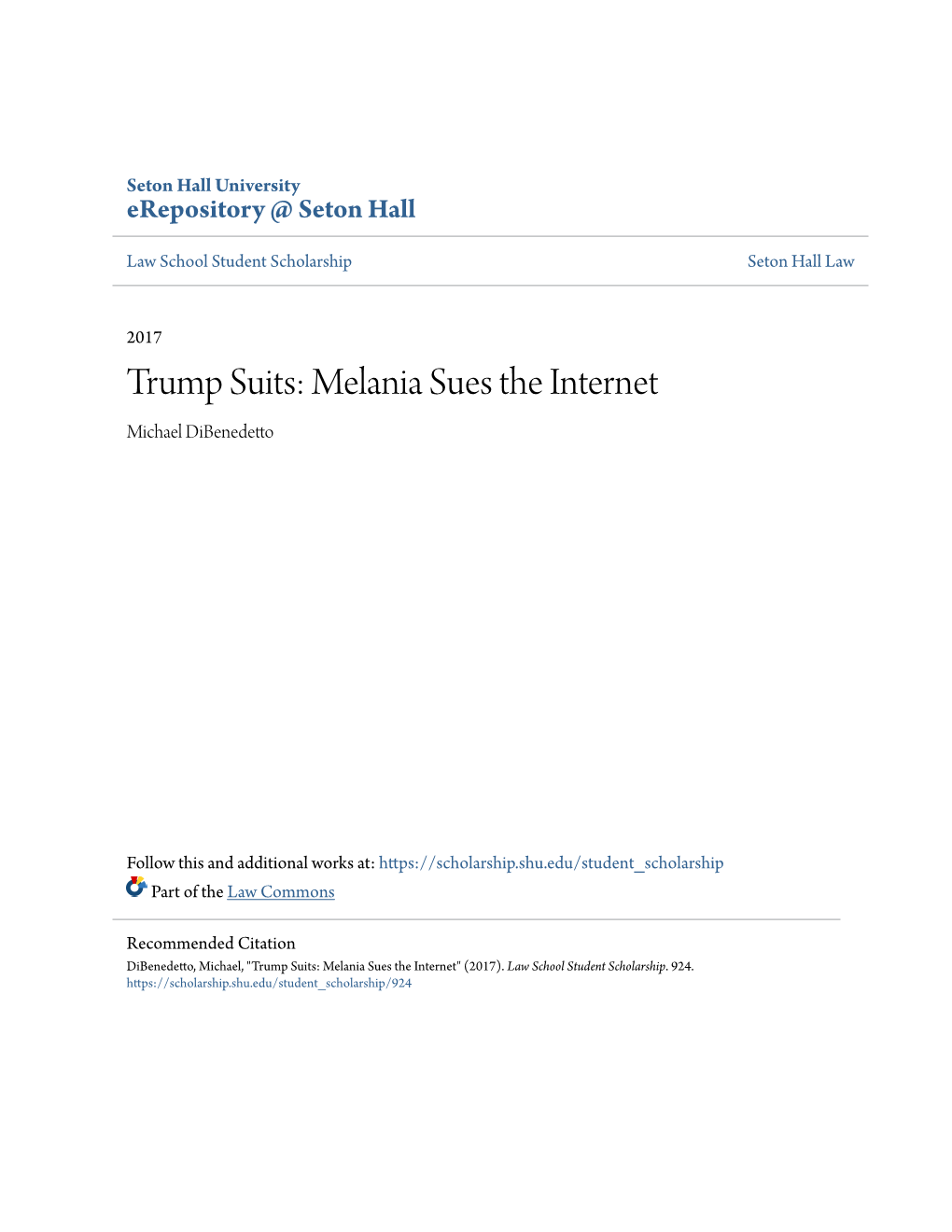 Trump Suits: Melania Sues the Internet Michael Dibenedetto