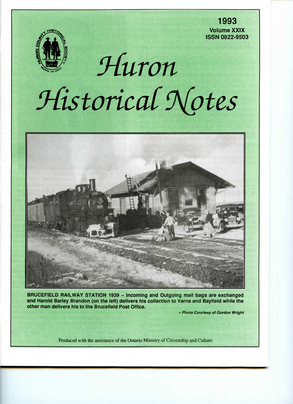 Railway Construction in Perth and Huron Counties Pp 14 to 22 1993 Volume