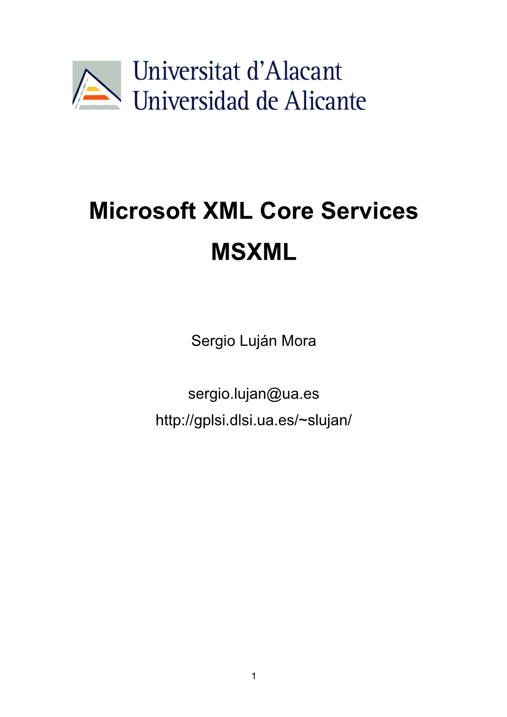 Microsoft XML Core Services MSXML