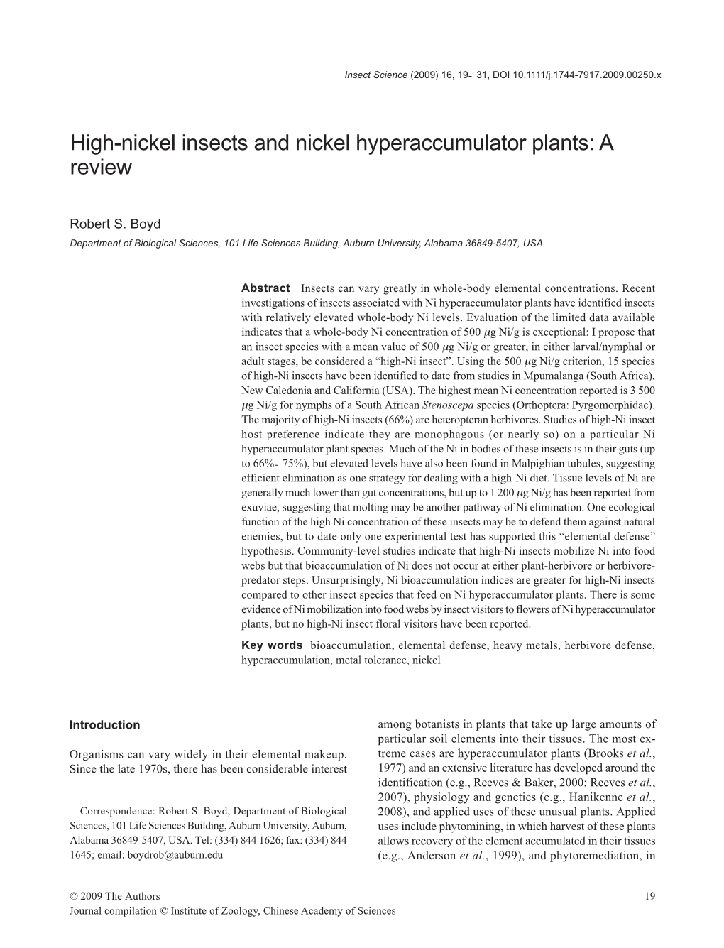 High-Nickel Insects and Nickel Hyperaccumulator Plants: a Review