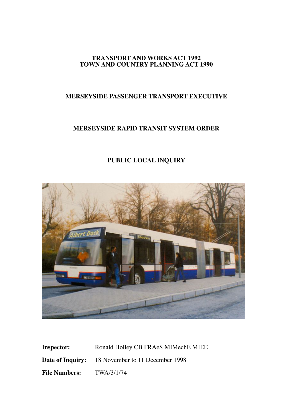 Merseyside Rapid Transit Report 1999