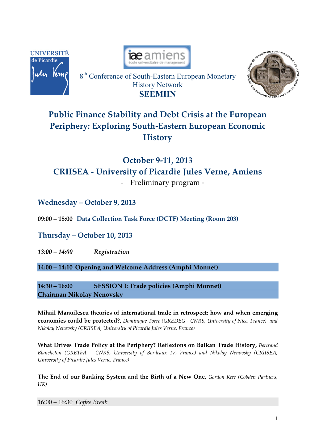 SEEMHN Public Finance Stability and Debt Crisis at the European Periphery