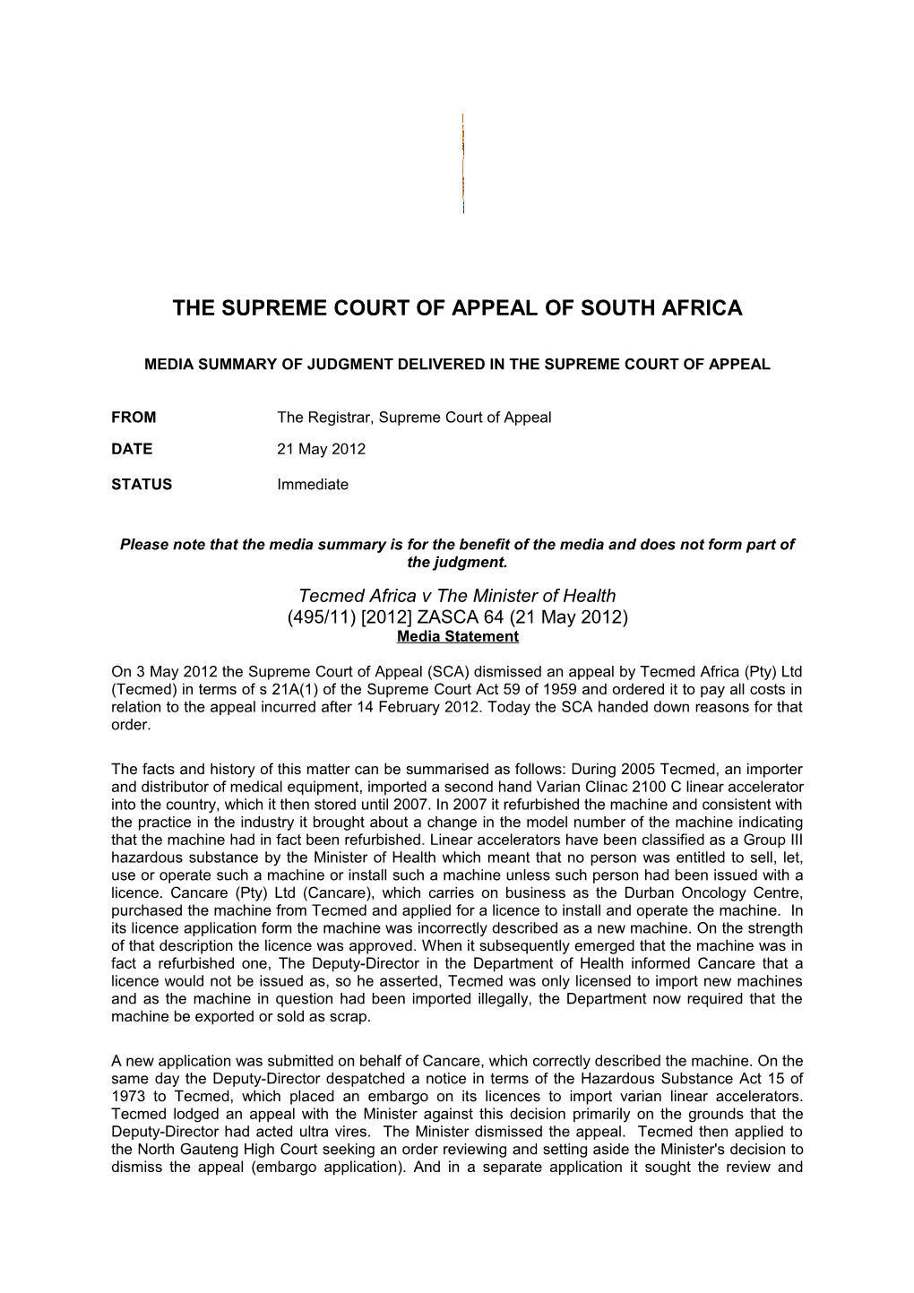 Supreme Court of Appeal of South Africa s6