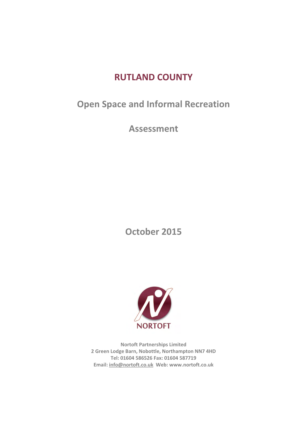 Open Space and Informal Recreation Assessment October 2015