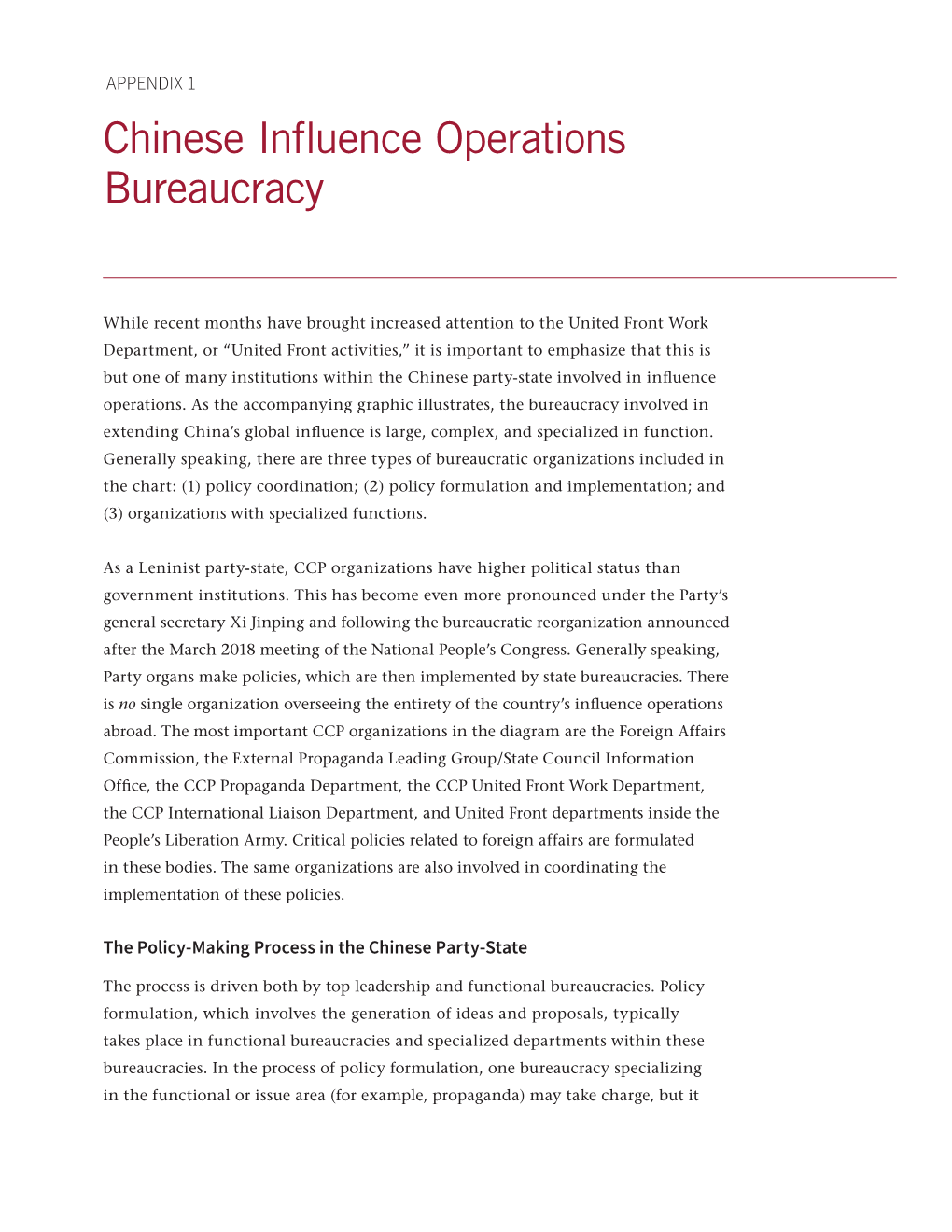 Chinese Influence Operations Bureaucracy