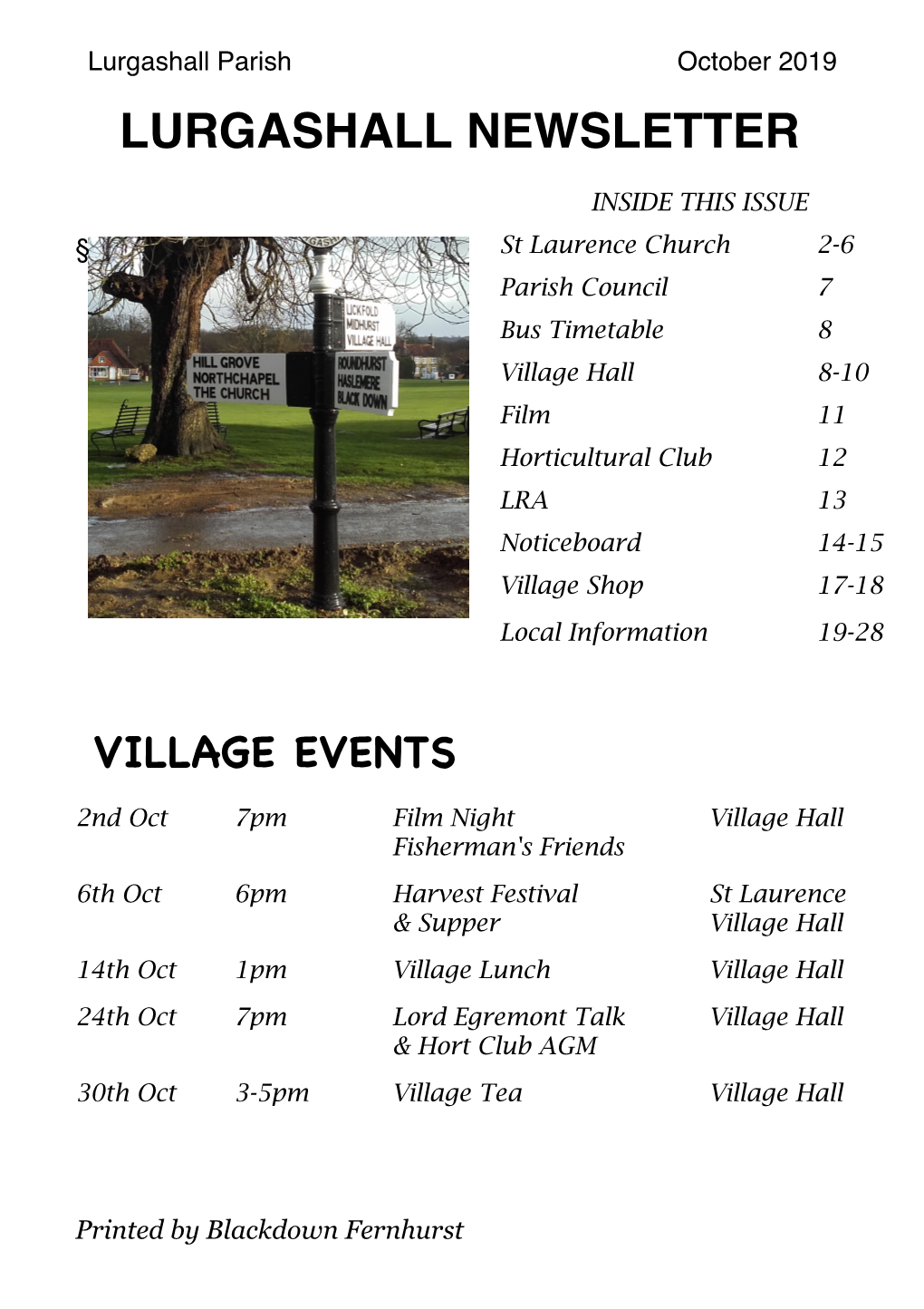 Lurgashall Newsletter