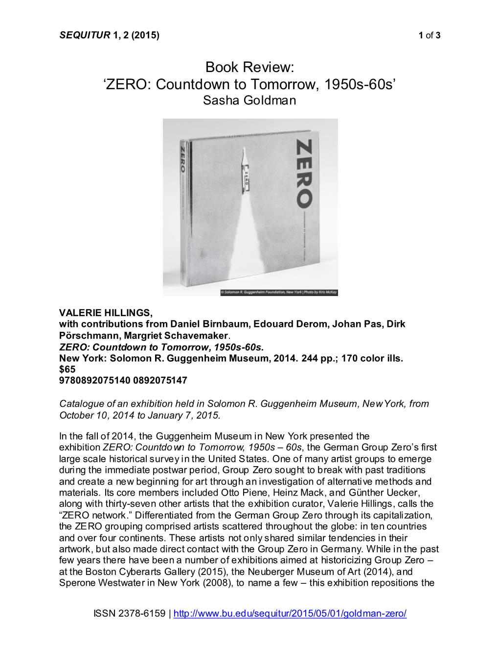 Book Review: 'ZERO: Countdown to Tomorrow, 1950S-60S'