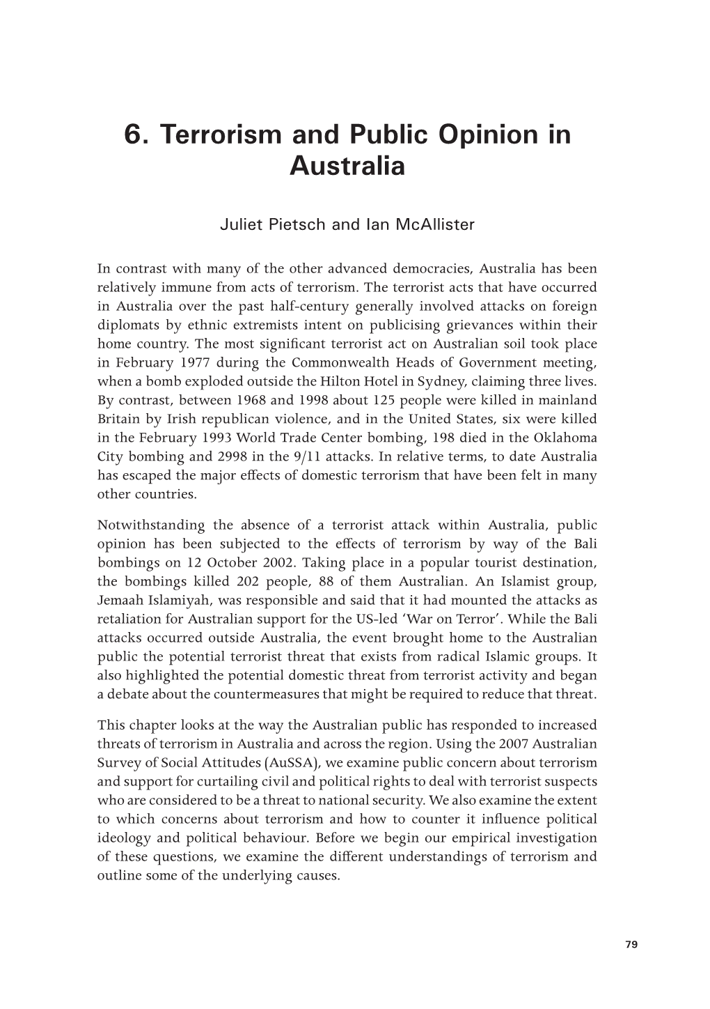 6. Terrorism and Public Opinion in Australia