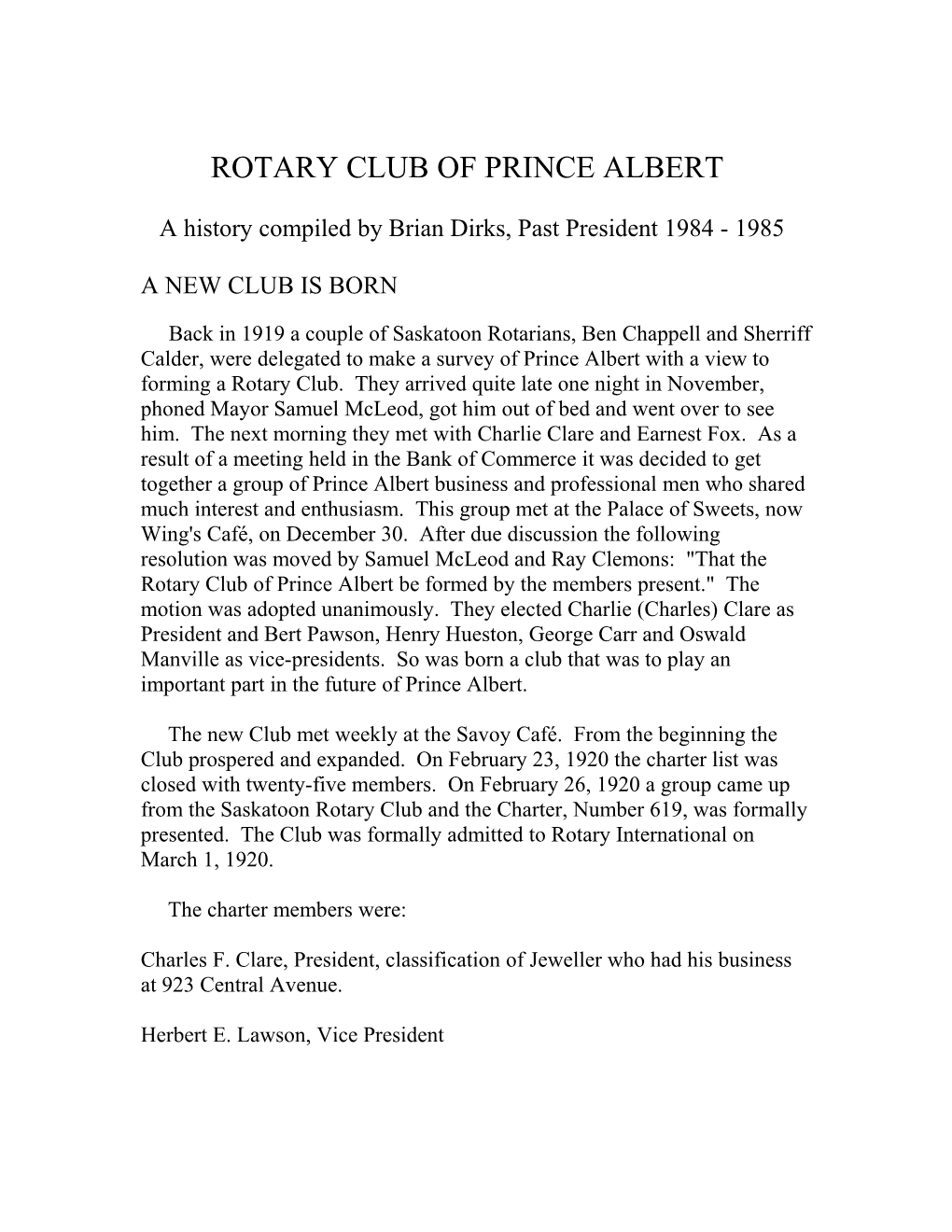 Rotary Club of Prince Albert