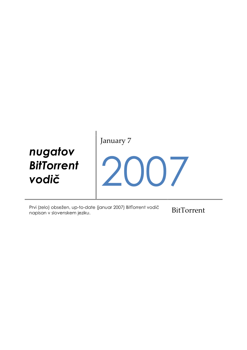 Nugatov Bittorrent Vodič