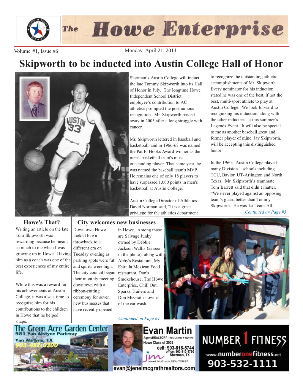Skipworth to Be Inducted Into Austin College Hall of Honor