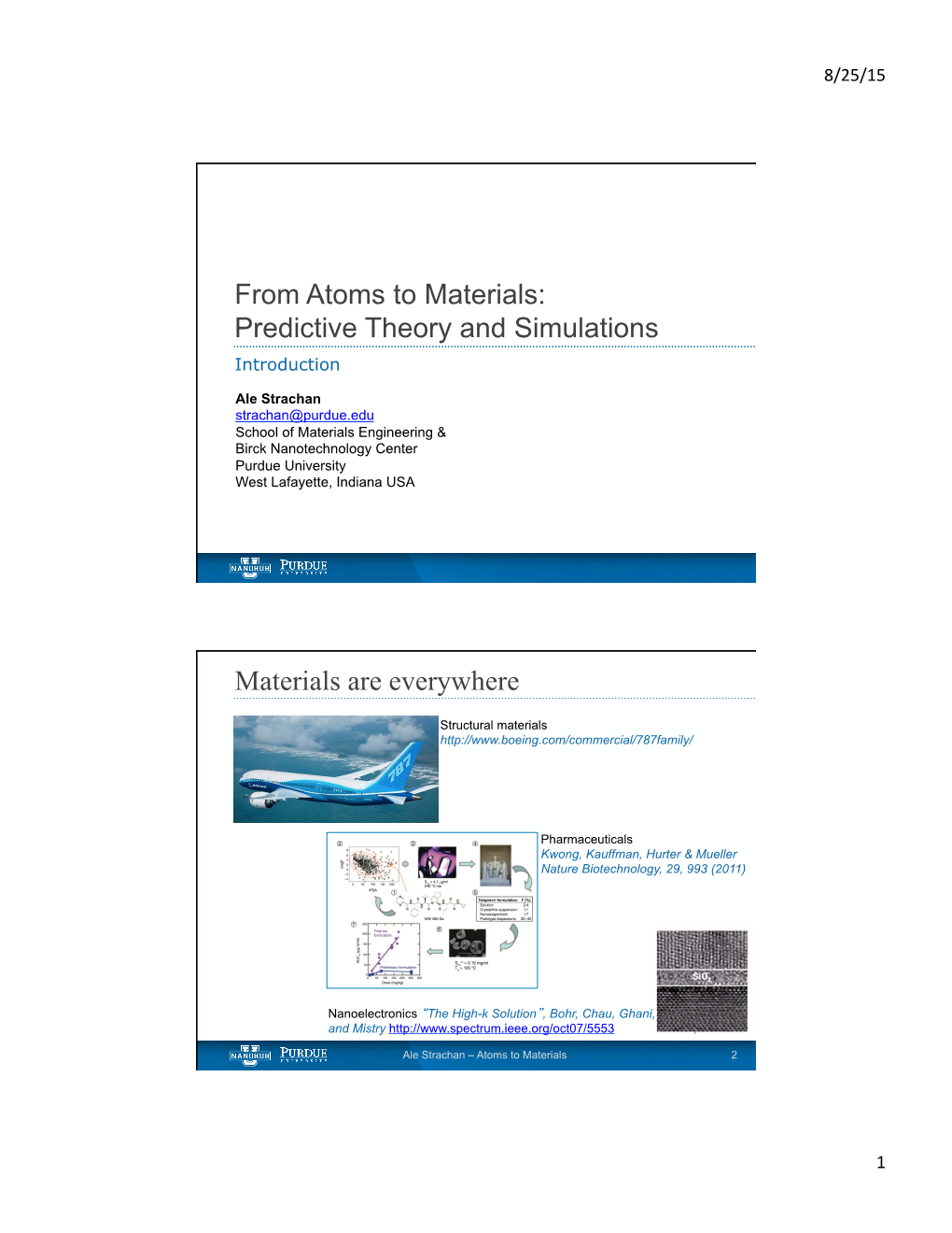 From Atoms to Materials: Predictive Theory and Simulations Materials Are Everywhere