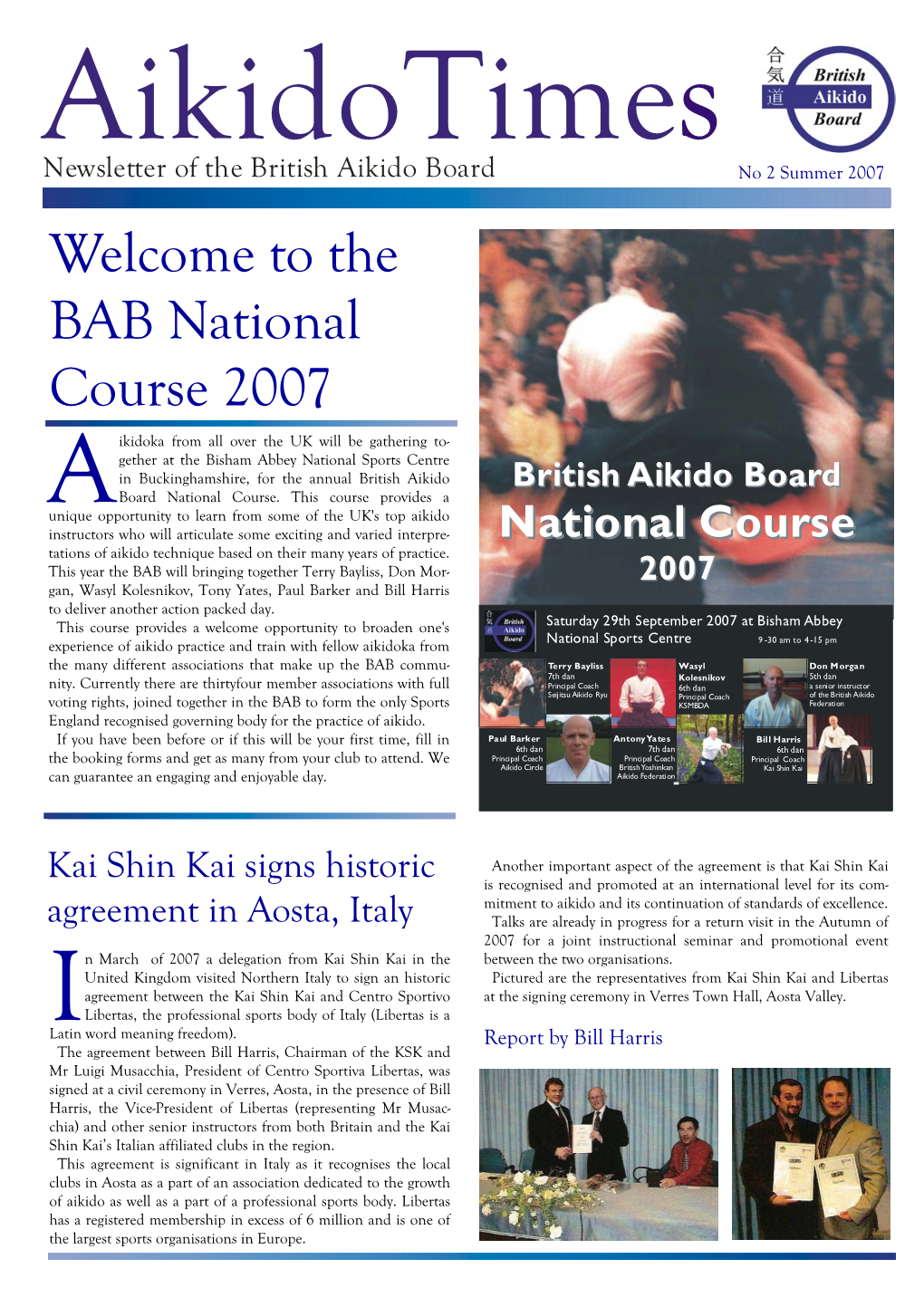 Welcome to the BAB National Course 2007
