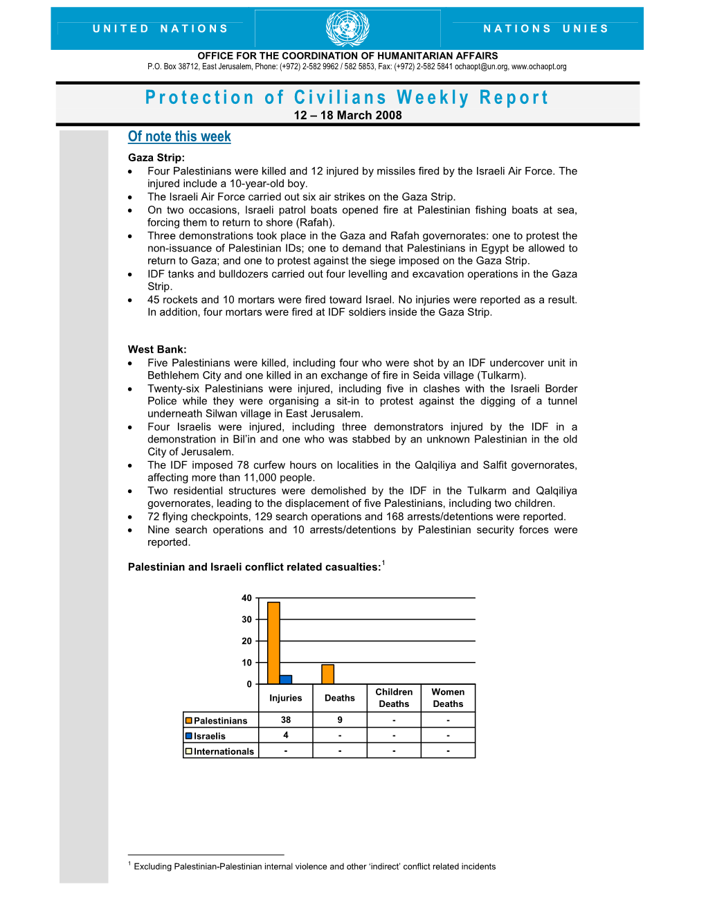 Protection of Civilians Weekly Report