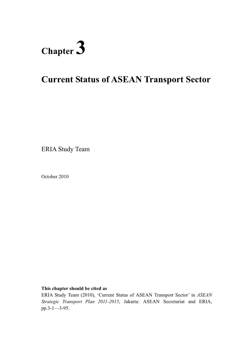Chapter 3 Current Status of Asean Transport Sector