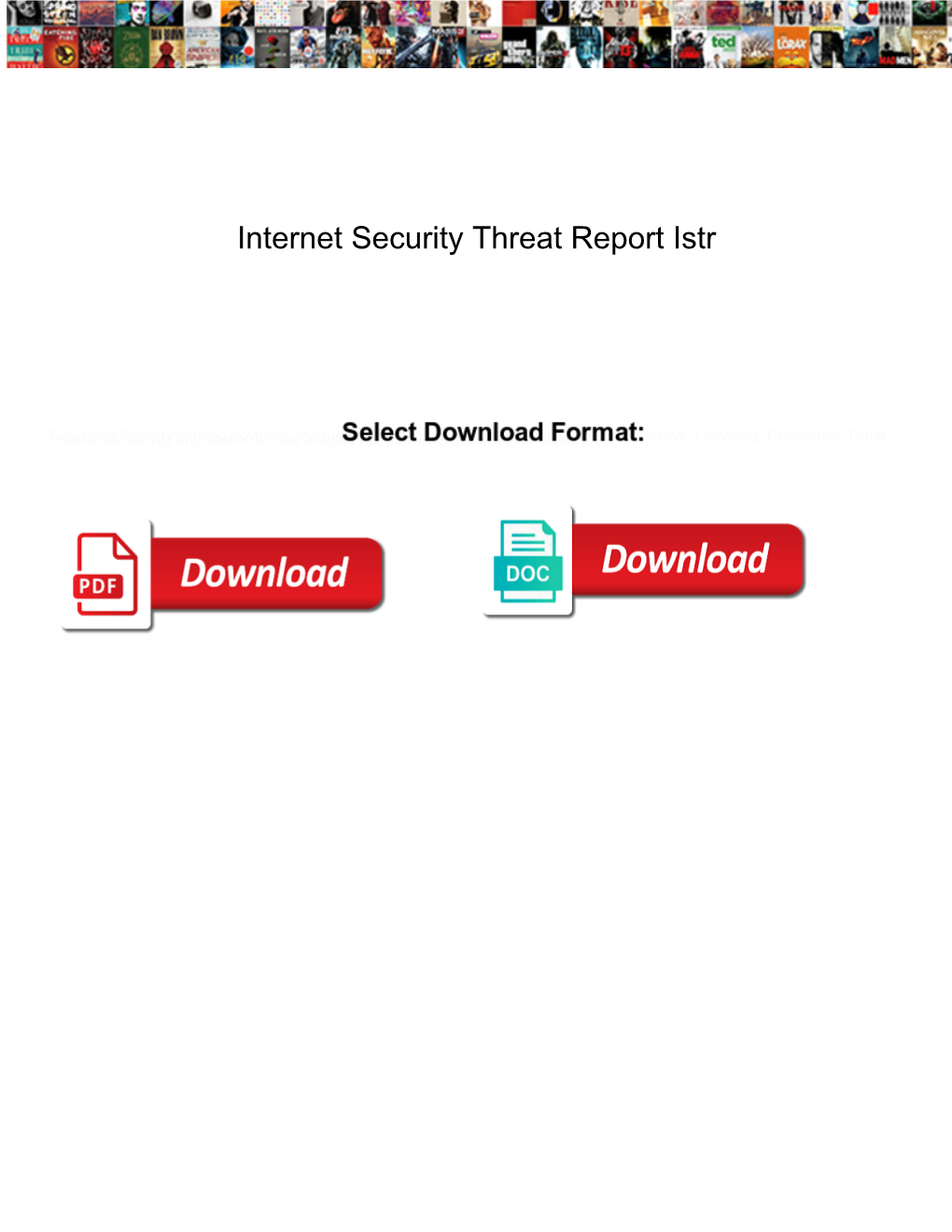 Internet Security Threat Report Istr
