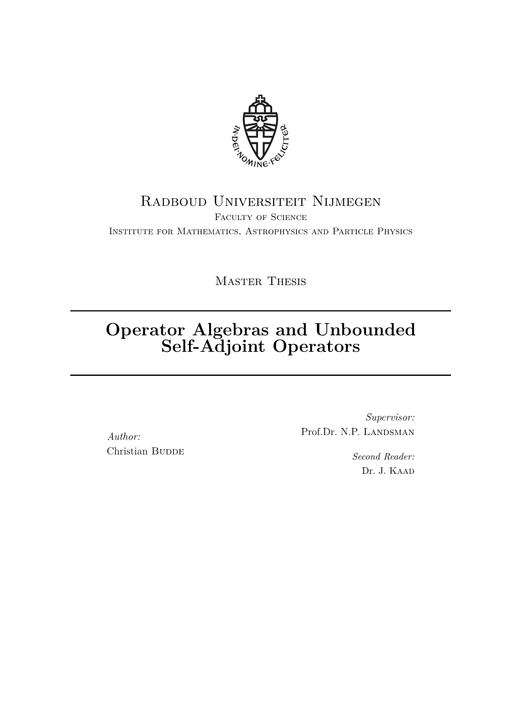 Operator Algebras and Unbounded Self-Adjoint Operators