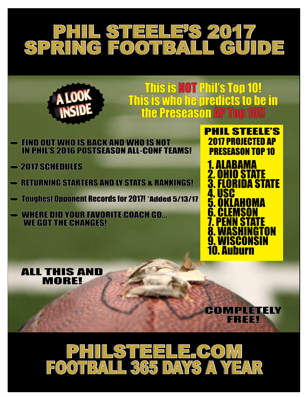 Phil Steele's 2017 Spring Football Guide