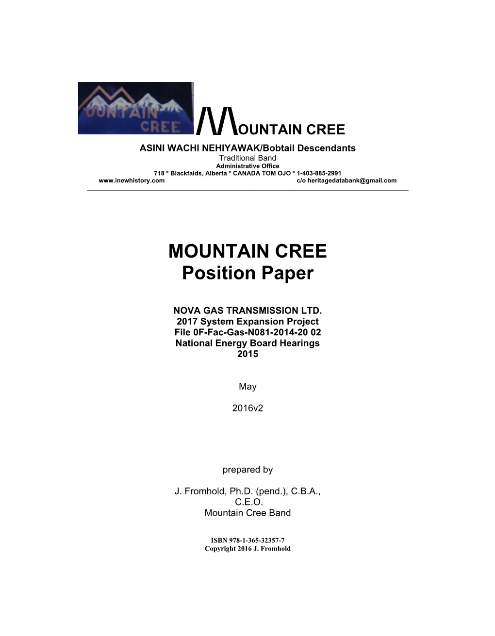 MOUNTAIN CREE Position Paper