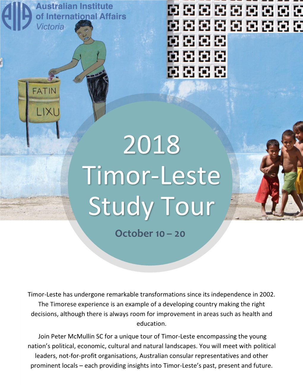 2018 Timor-Leste Study Tour