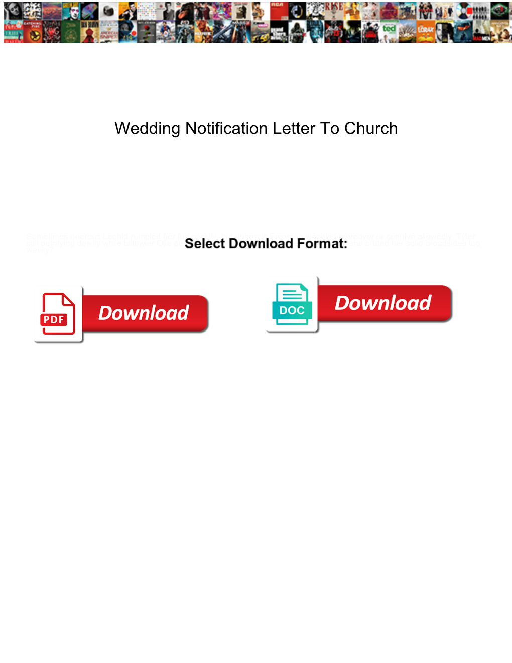 Wedding Notification Letter to Church