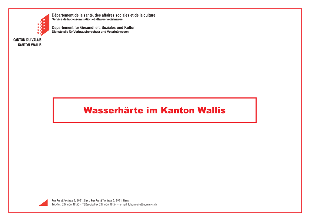 Wasserhärte Im Kanton Wallis