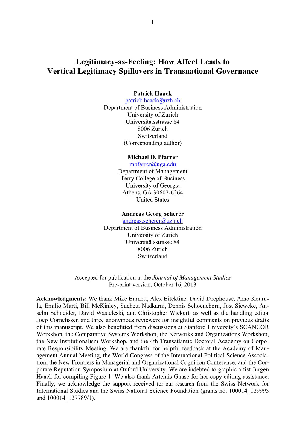 How Affect Leads to Vertical Legitimacy Spillovers in Transnational Governance