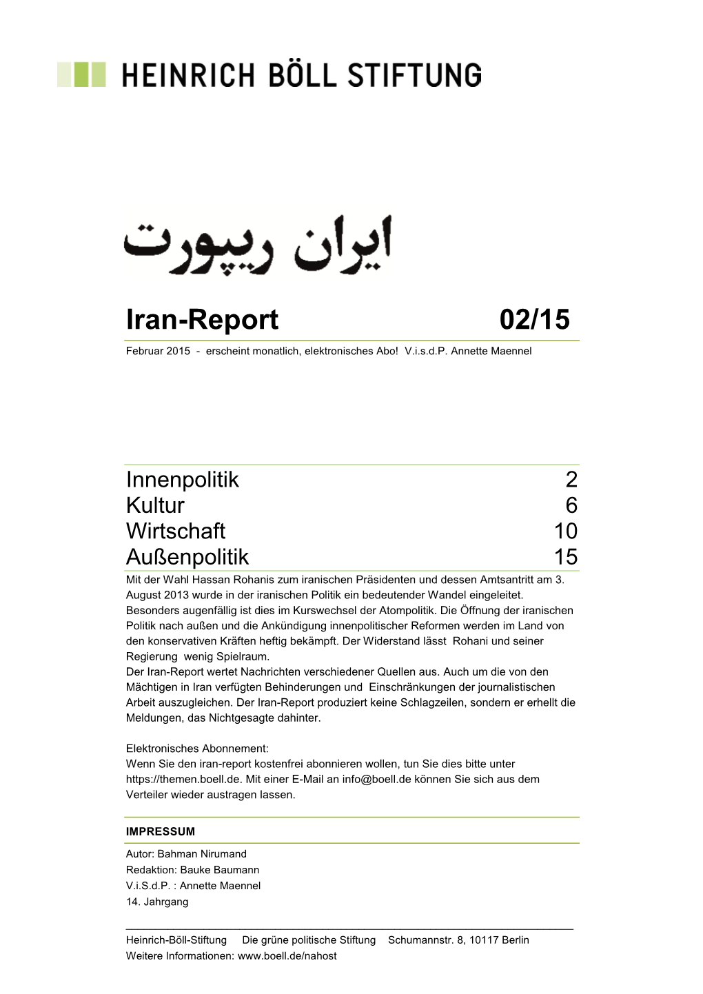 Iran-Report 02/15