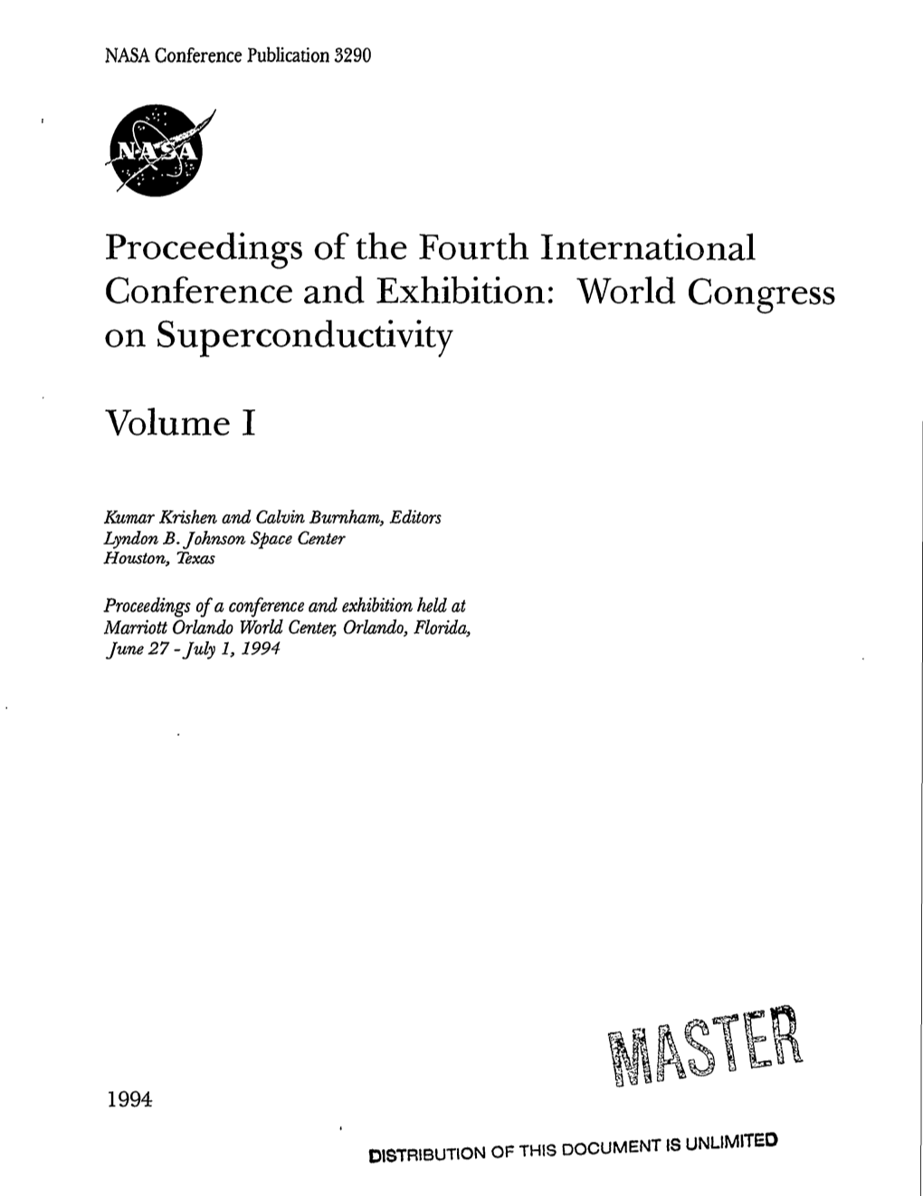 World Congress on Superconductivity Volume I