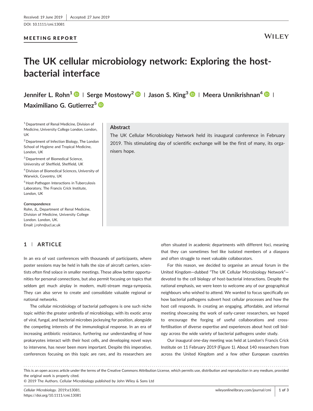 The UK Cellular Microbiology Network: Exploring the Host-Bacterial Interface