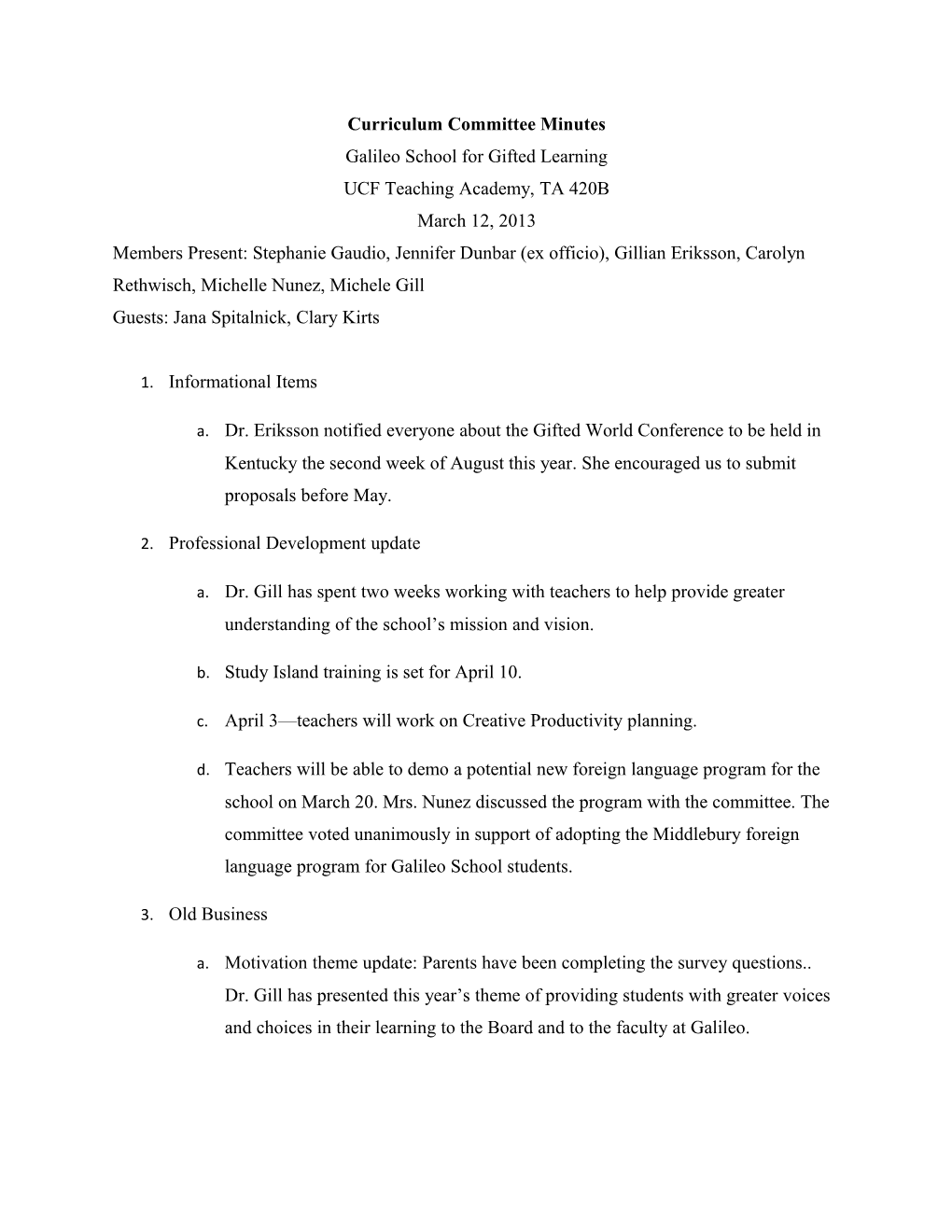 Curriculum Committee Minutes s1